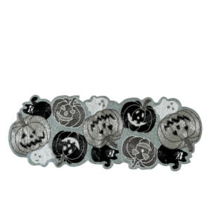Christian Lacroix Halloween Beaded Table Runner 12x36 Silver Black White NEW